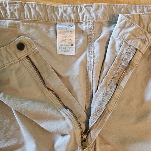 CARHARTT B147 Tan CARPENTER Cargo SHORTS Khaki Men's size 50 Original Fit Cotton - Picture 4 of 7